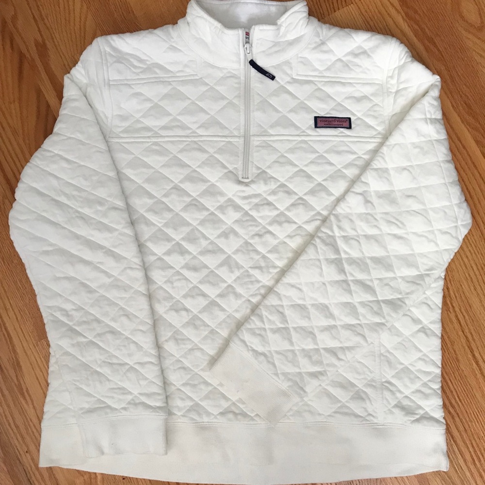 White Quilted Vineyard Vines Half Zip